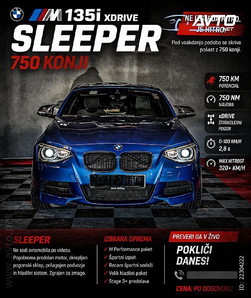 BMW&nbsp;serija 1:&nbsp;<small><strong>M135i xDrive Avt.  750KM kovan motor</strong></small>