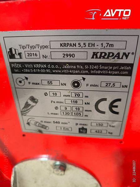 Krpan&nbsp;5.5 eh 1.7m&nbsp;<small><strong></strong></small>